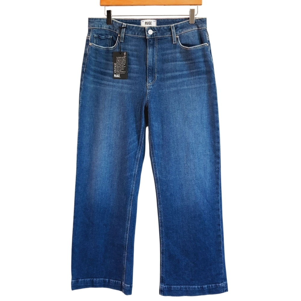 PAIGE Leenah Ankle Jeans Womens 31 Freesia Gardening Hem High Rise Trouser NWT
